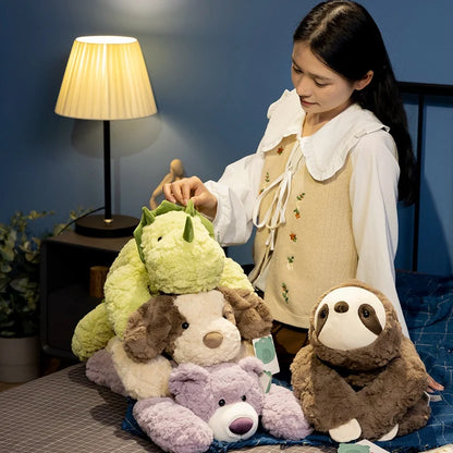 50/60/65cm Long Arm Stuffed Animal Arm Weighted Soft Plush Pillow Raccoon Koala Bear Sloth  Dinosaur Gift for Boys and Girls